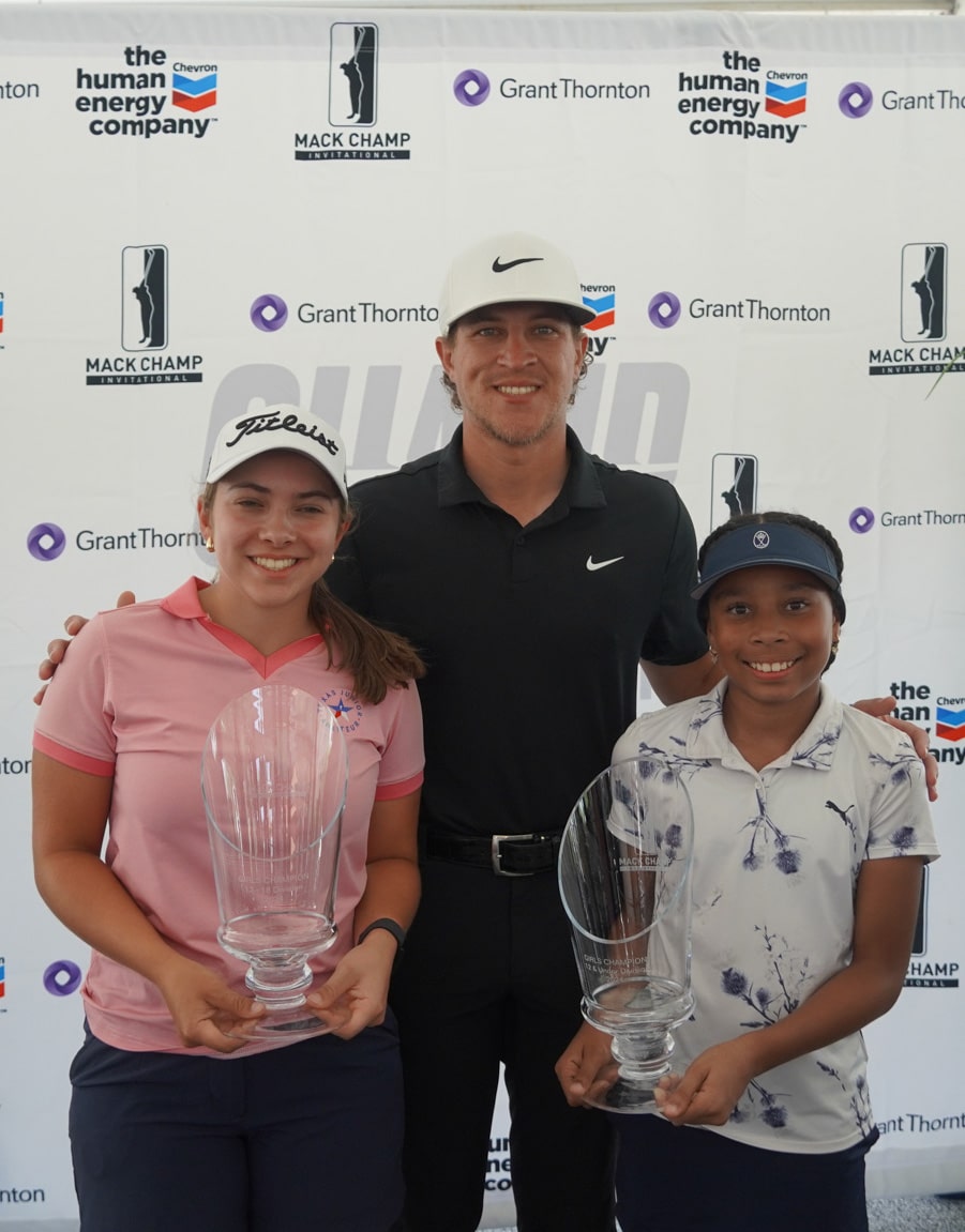 Lydia Portlock, Kayla Jackson and Cameron Champ with trophies